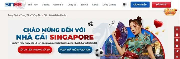 Lợi ích hấp dẫn khi Đăng ký Sin88