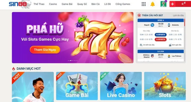 Link truy cập vào live casino Sin88 