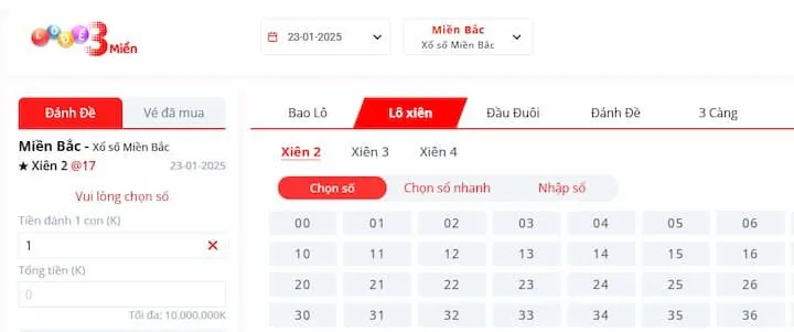 Tham gia lô đề 3 miền Sin88 